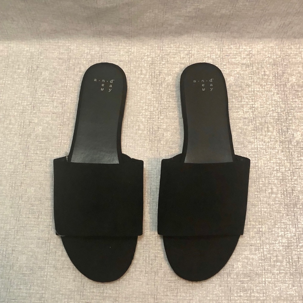 A New Day Women’s Black Slide Sandals, Size 9